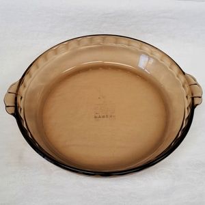 Vintage Pyrex Corning USA smoked glass 229 24cm  pie dish